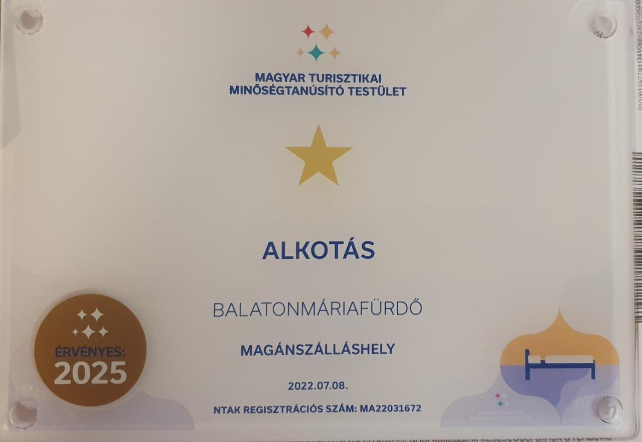 Alkotas Βίλα Balatonmáriafürdő Εξωτερικό φωτογραφία